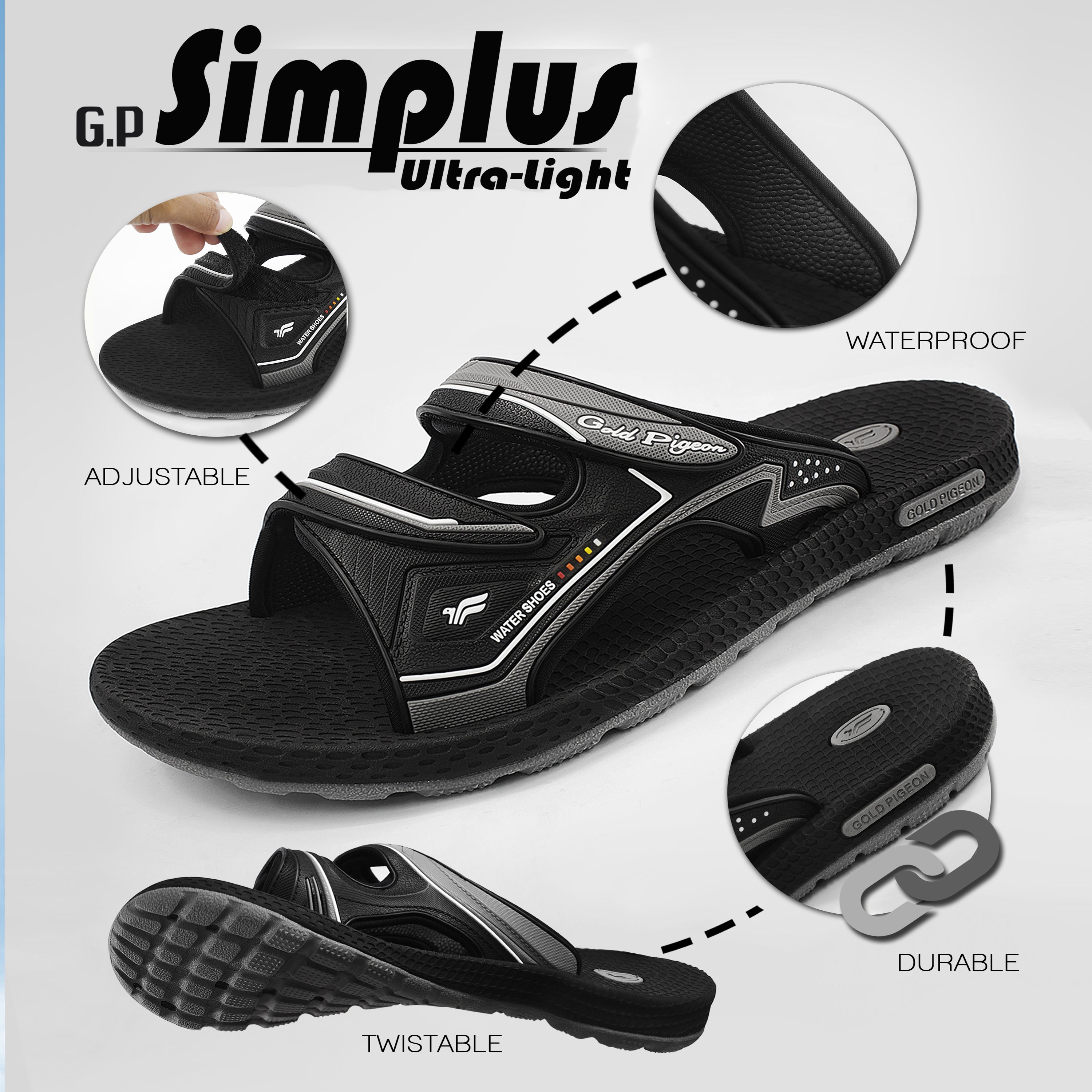 Simplus+ Slides – Gold Pigeon Shoes